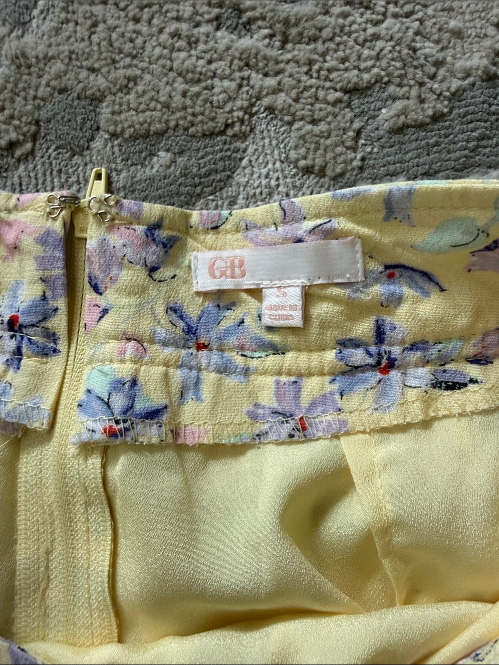 Yellow Floral Tiered Maxi Skirt with Lavender Accents - Picture 5 of 5